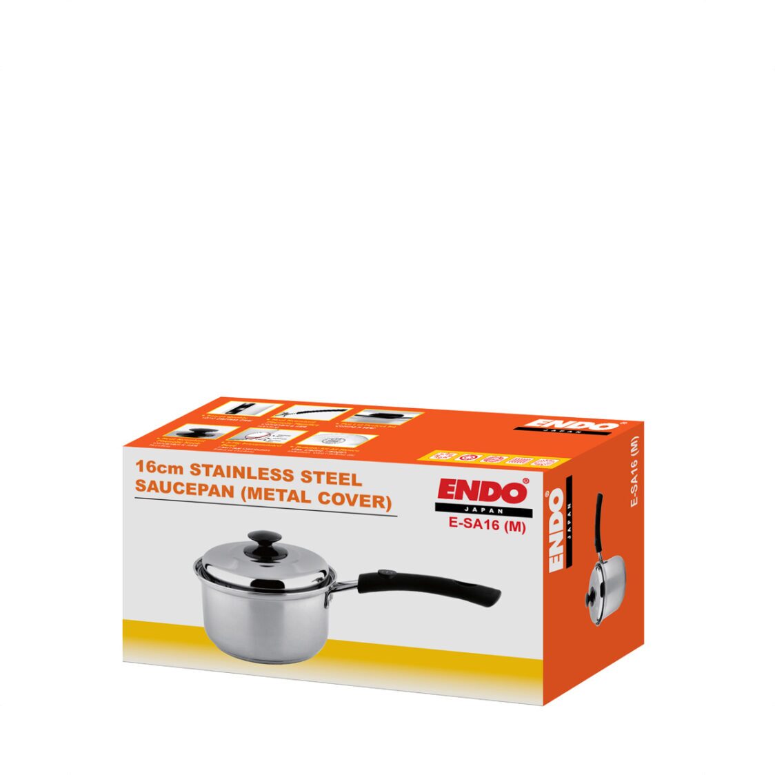 ENDO Stainless Steel Saucepan 16cm (E-SA16 M)