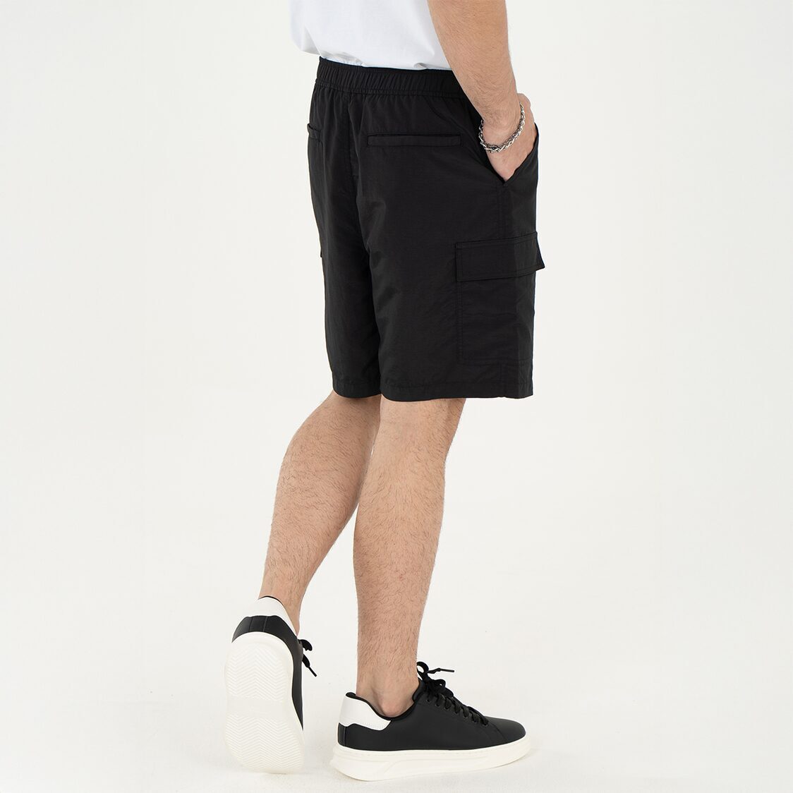 K/WOODS Patchline Cargo Shorts - Black