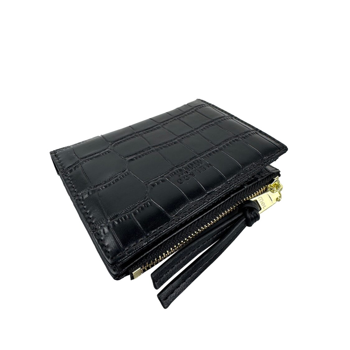 Mel&Co Croco Compact Bi-fold Snap Wallet