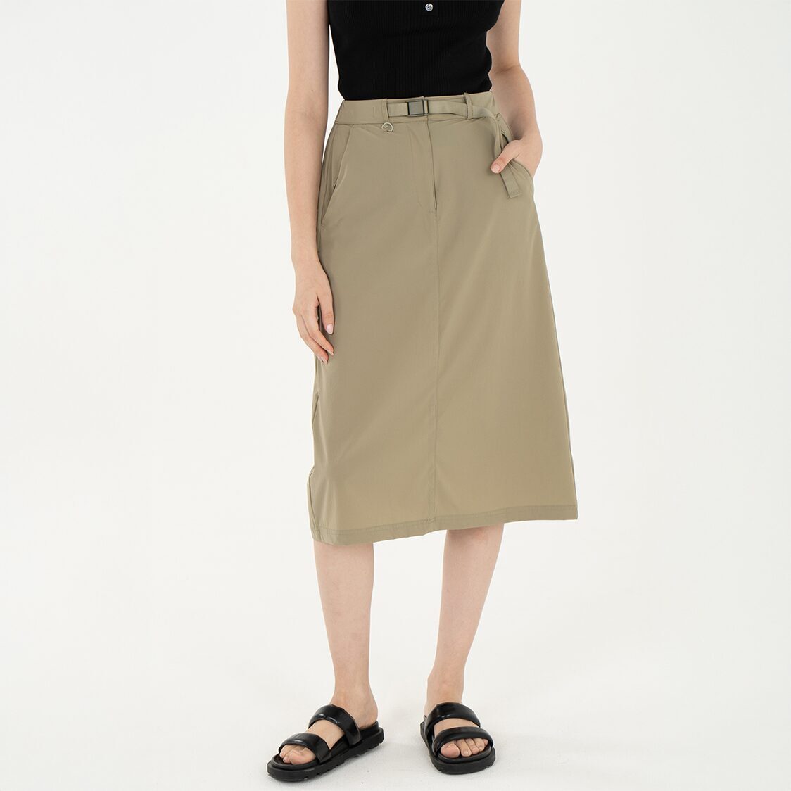K/WOODS Ice Cool Skirt in Khaki