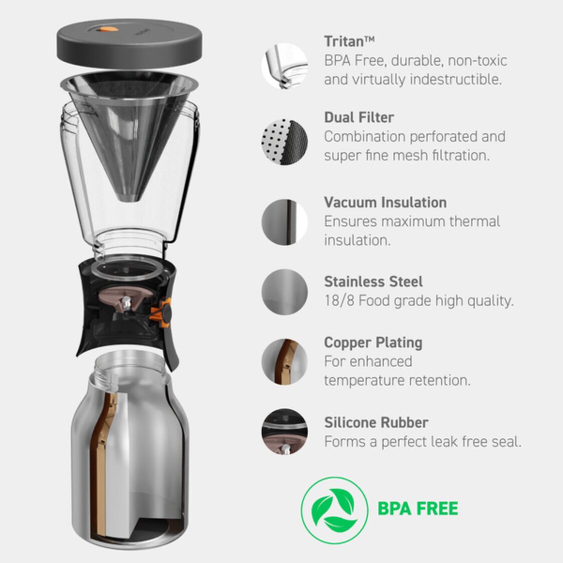 Asobu Cold Brew Coffee Wood 1.1L