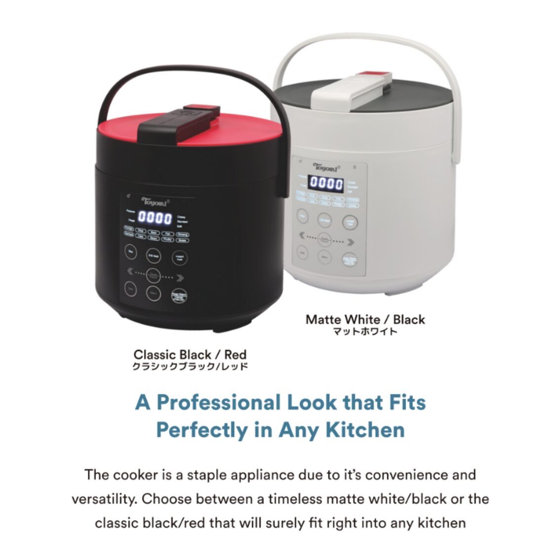 Toyomi Micro-Com Pressure Cooker & Rice Cooker 2L Dual Pots - Black (PC2001)