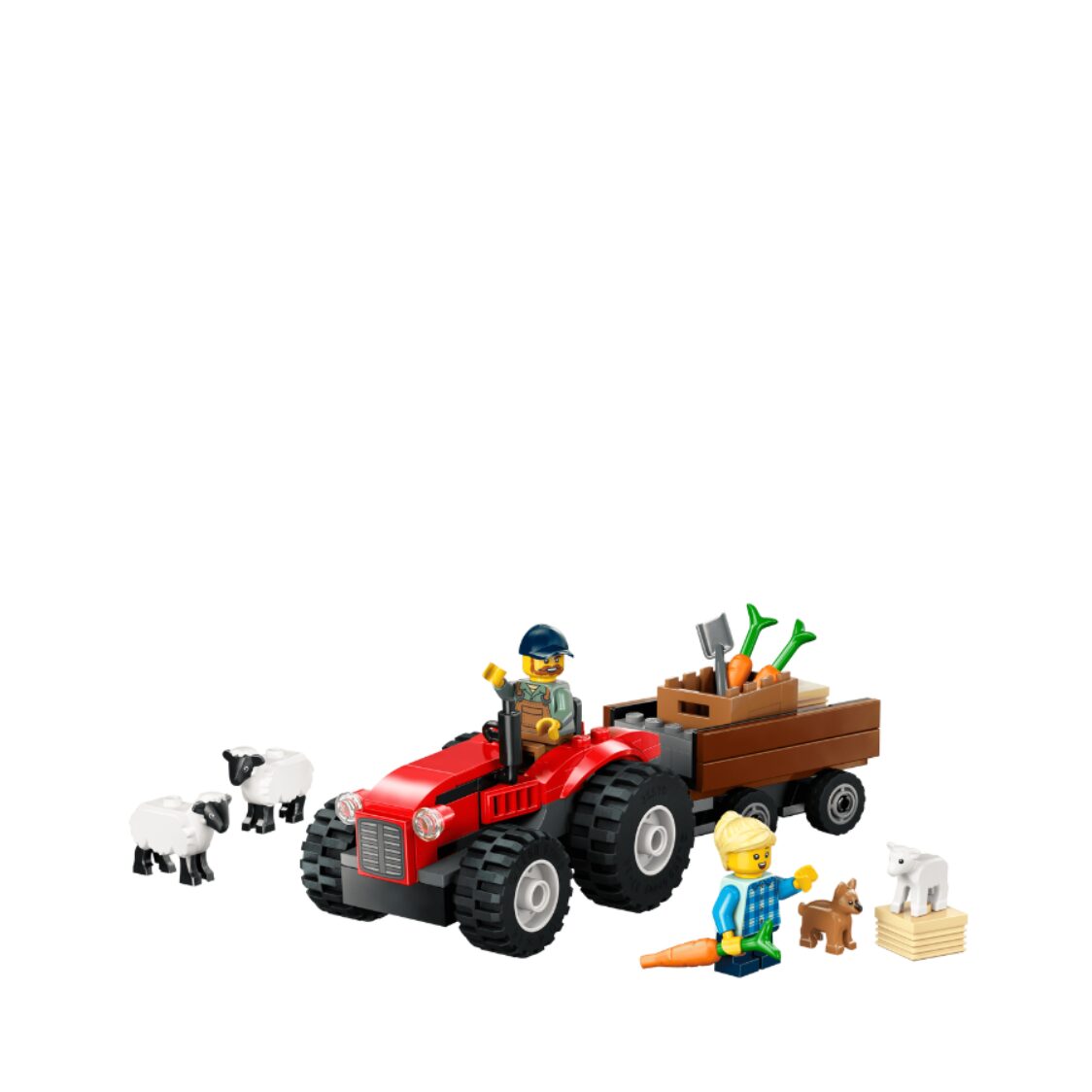 Lego Red Farm Tractor with Trailer & Sheep 60461