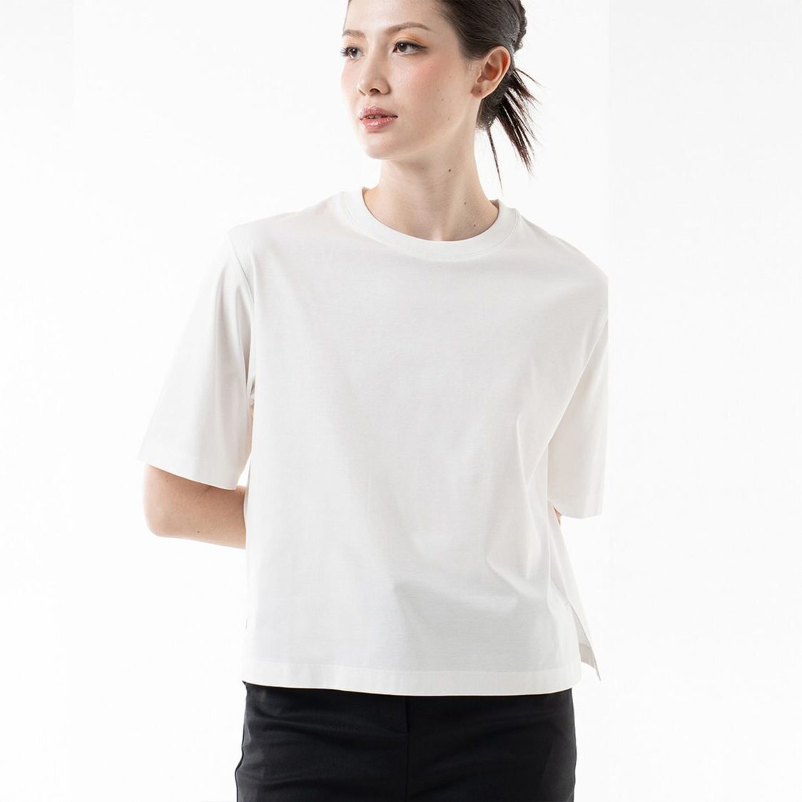 K/WOODS Essential Boxy Tee in Off White