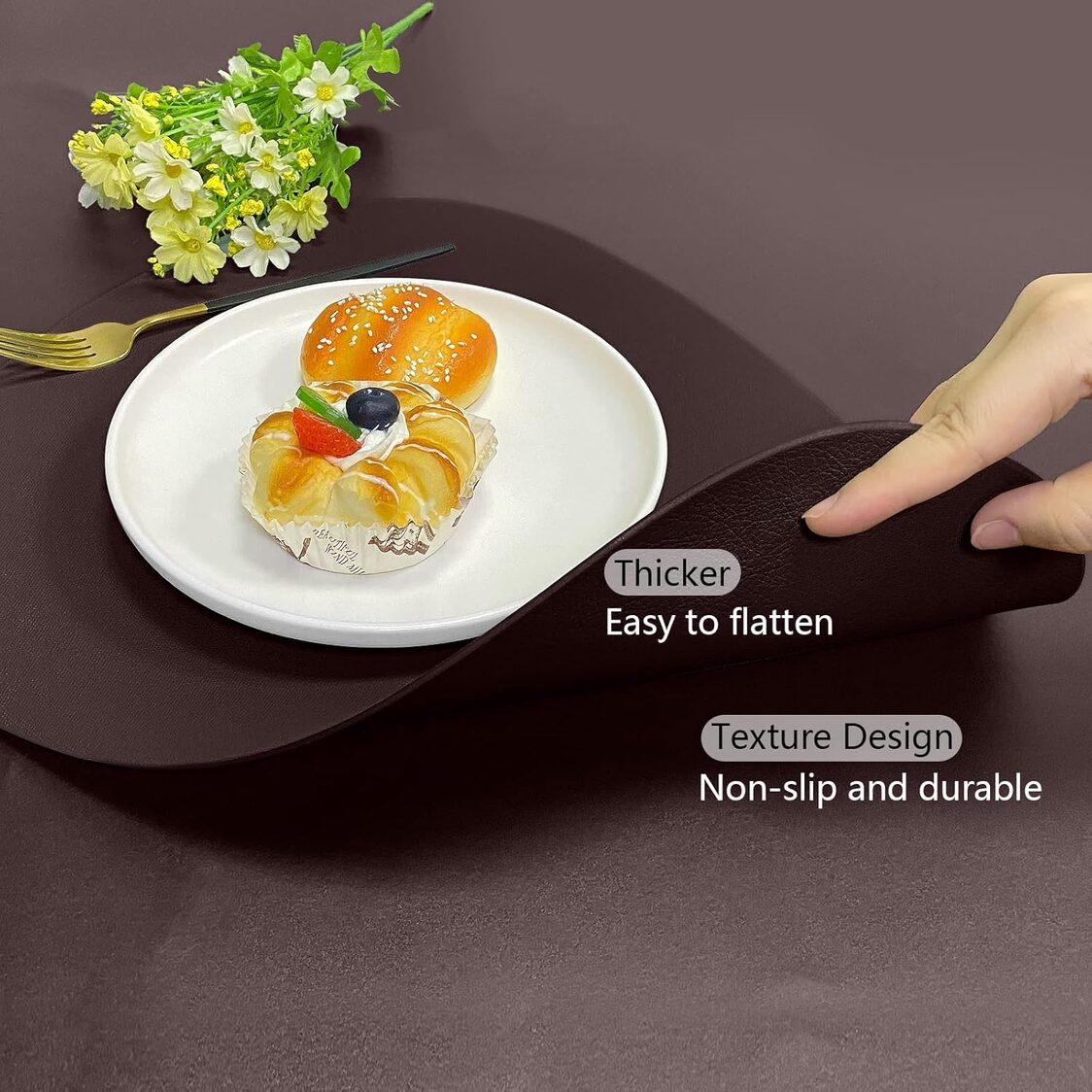 J. Rapee Litchi Placemat Brown