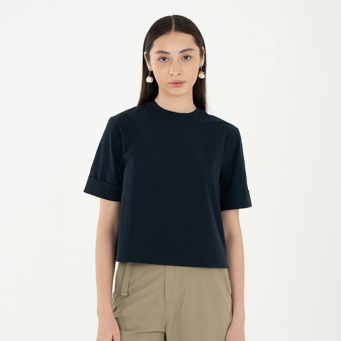 K/WOODS Ice Cool Casual Chic Boxy Top in Midnight