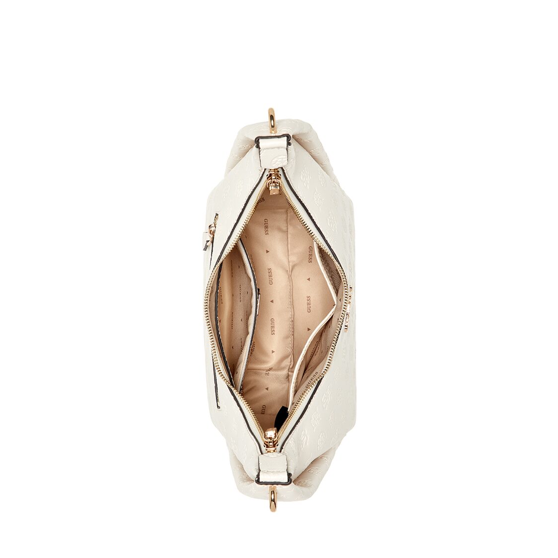 Guess Phoebe Hobo Shoulder Bag - Off White Logo