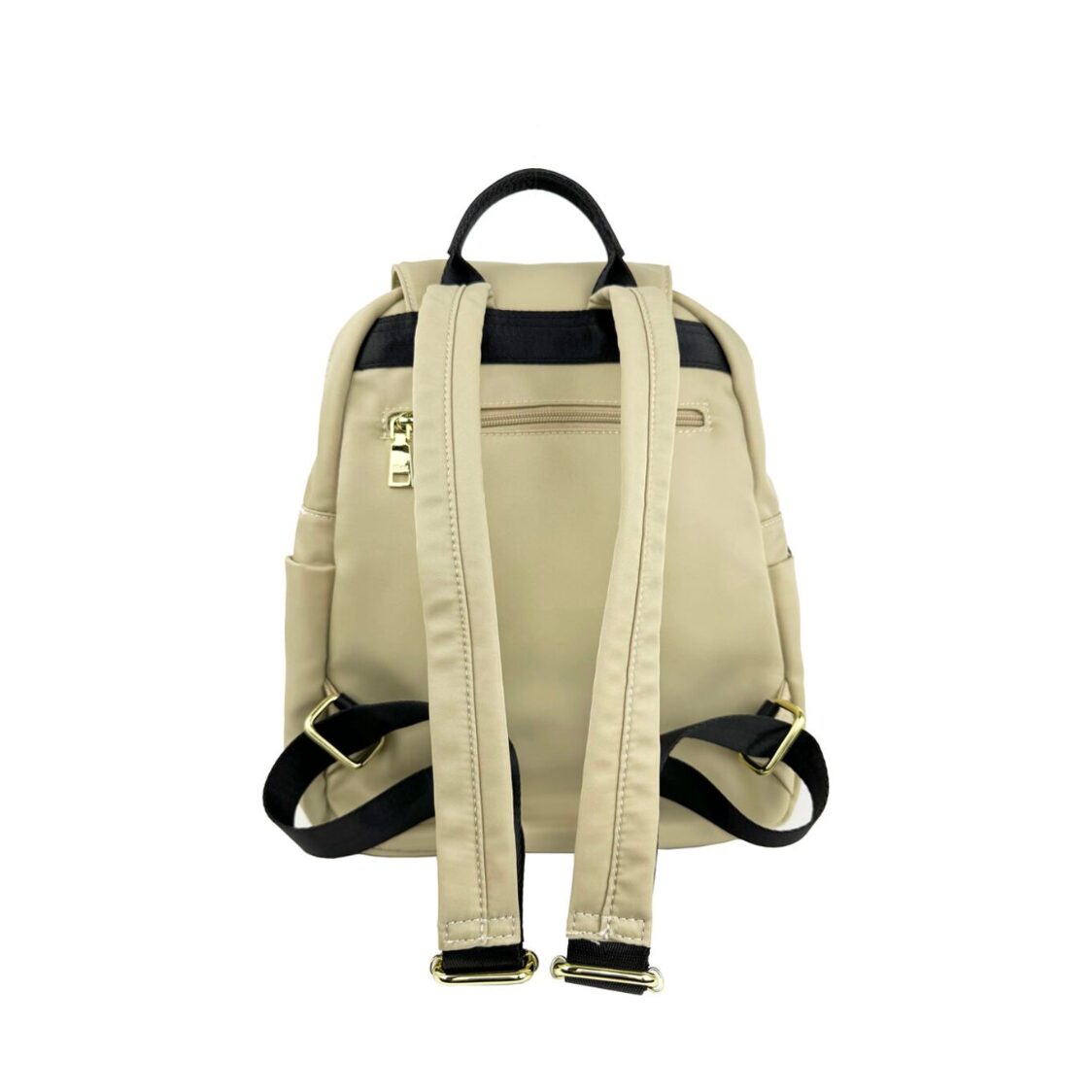 Mel&Co Nylon Casual Backpack With Flap Beige MH068-Beig