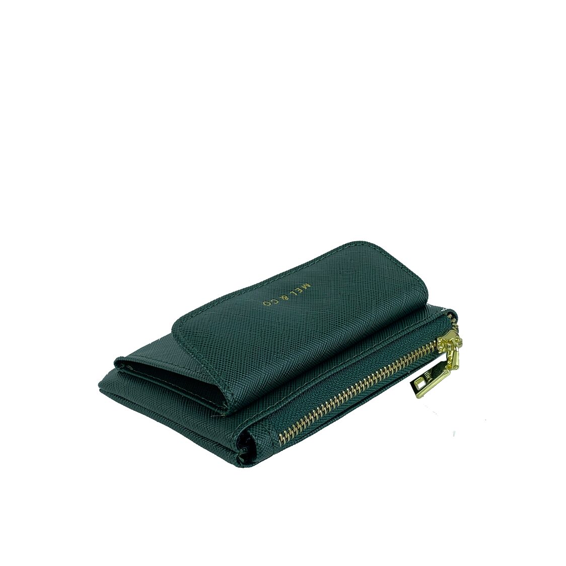 Mel&Co Saffiano-Effect Front Flap Pocket Pouch with Keyring