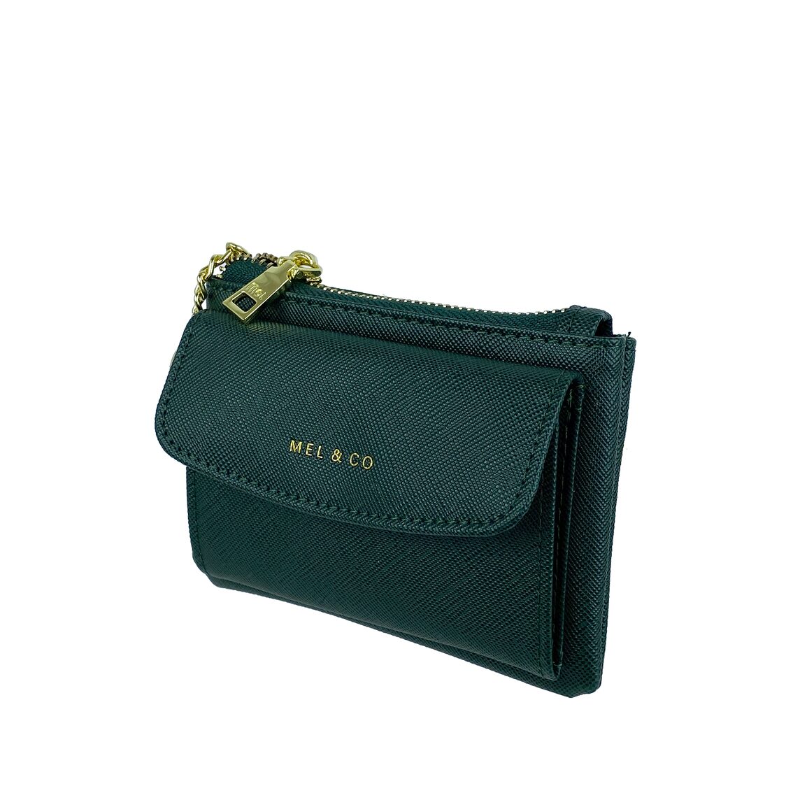 Mel&Co Saffiano-Effect Front Flap Pocket Pouch with Keyring