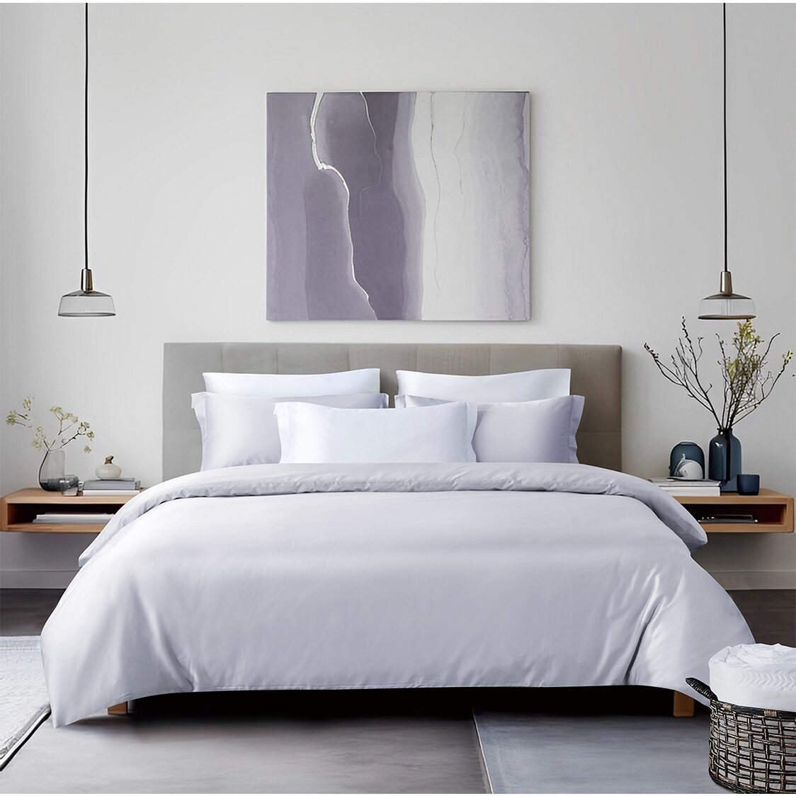 Bellami Tencel Organic Cotton Heirloom Solid 1300TC Fitted Sheet / Bedset - Iris