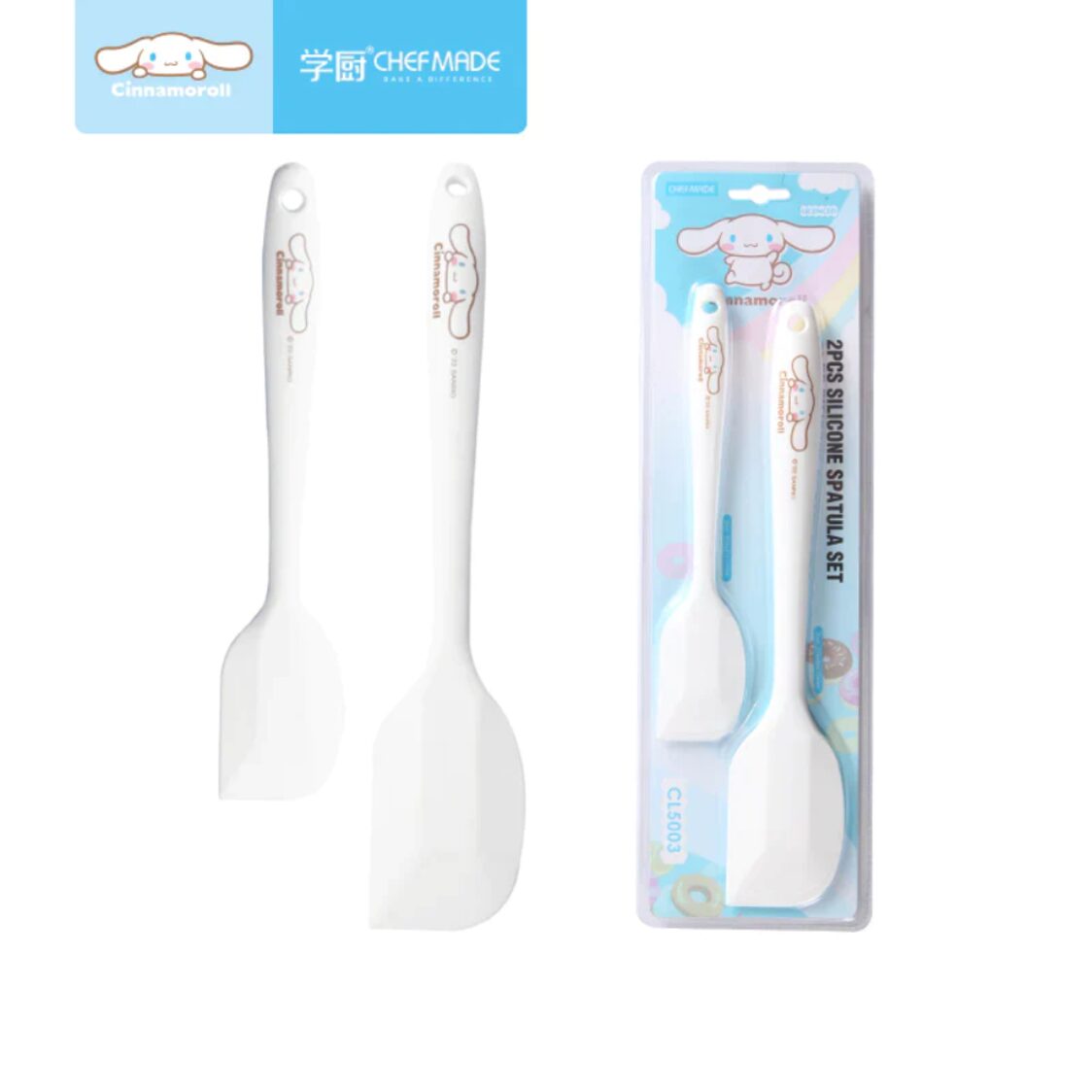 Chefmade Silicone Spatula 2Pcs L27.8 + L21.5cm WH Cinnamoroll (1898cm-CL5003)