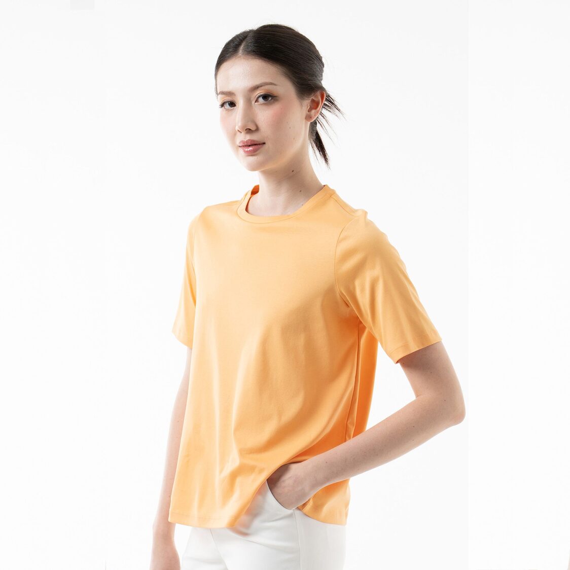 K/WOODS Essential Crew Neck Tee in Yellow Sand