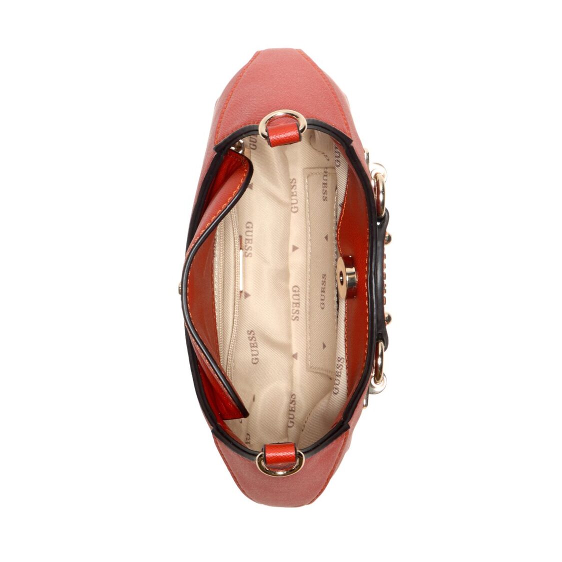 Guess Mimina Mini Top Zip Crossbody,Chili