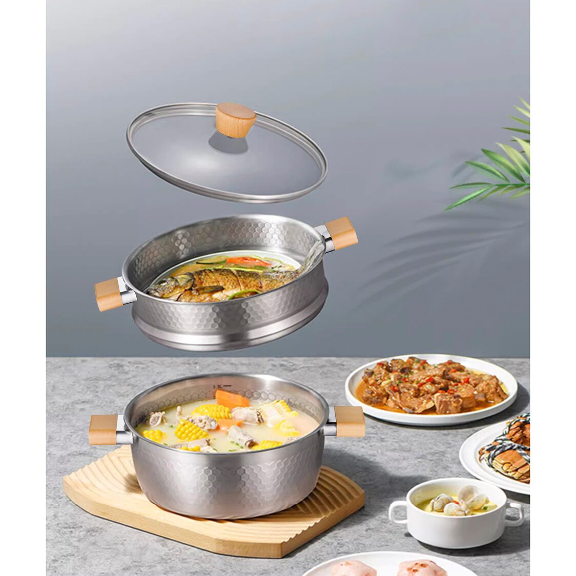 Endo Yukihira 24cm Stock Pot + Steamer Set (E-SY24T)