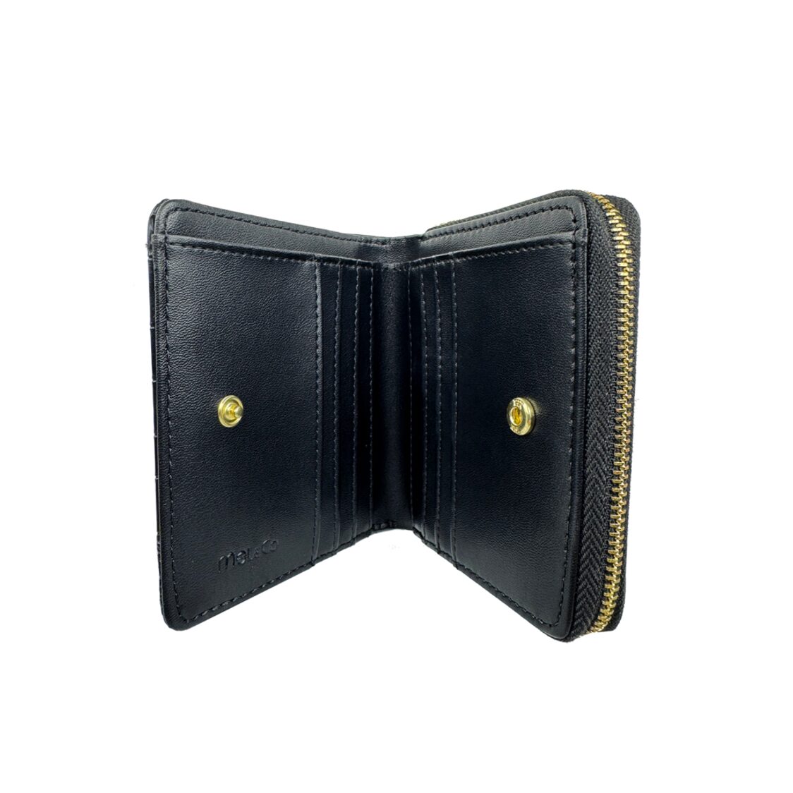 Croco Bi-fold Snap Wallet With Zip-Around