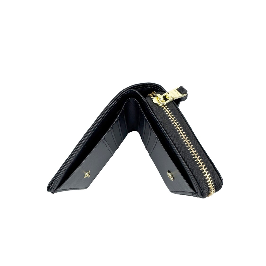 Croco Bi-fold Snap Wallet With Zip-Around