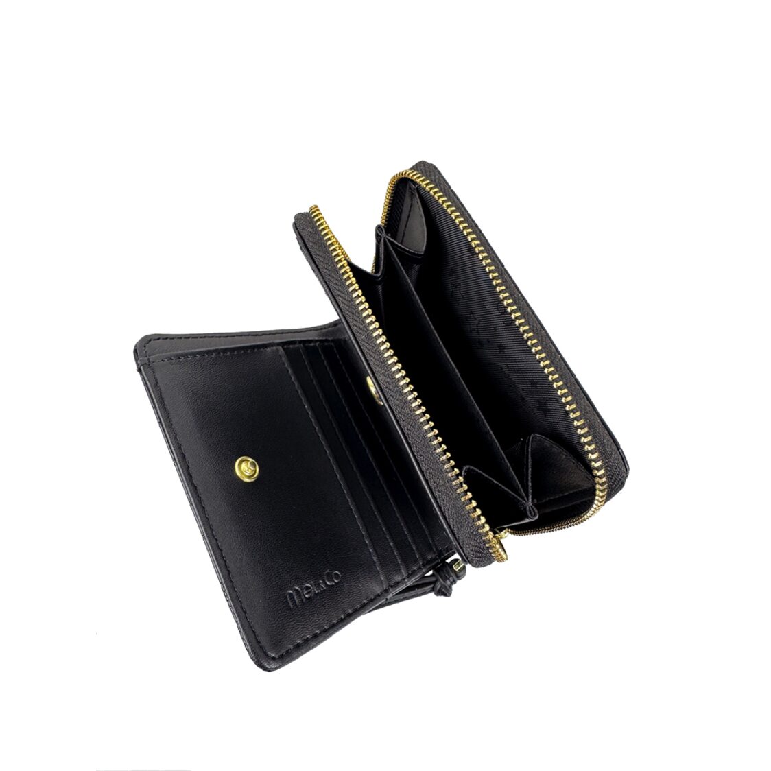 Croco Bi-fold Snap Wallet With Zip-Around