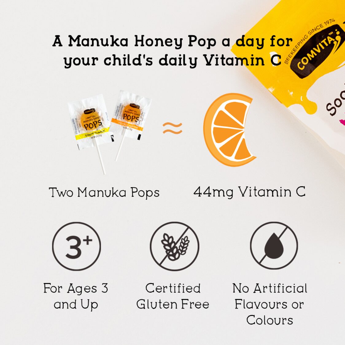 Comvita UMF 10+ Manuka Honey Soothing Pops (15 Pops)
