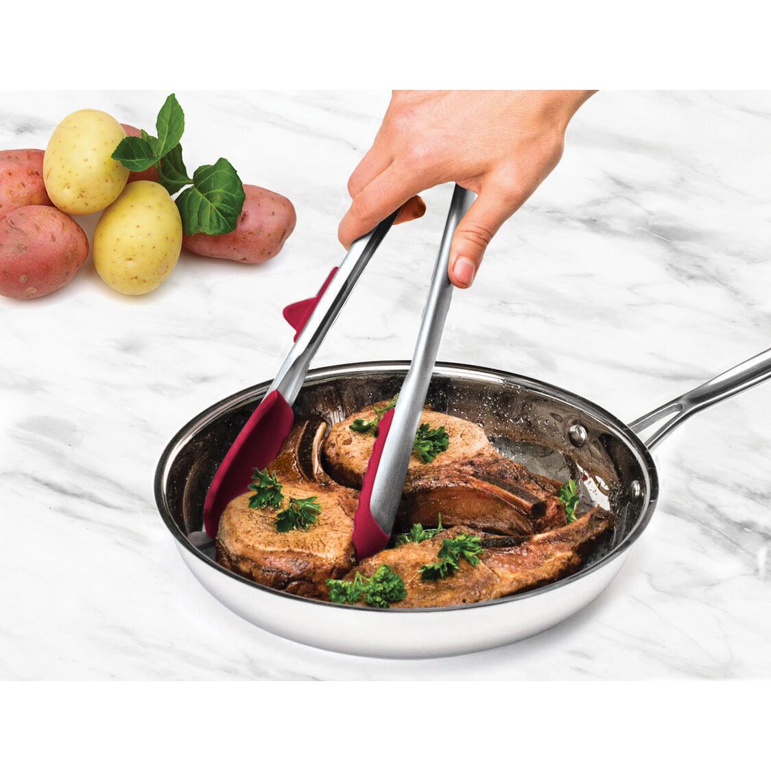 Tovolo Silicone Tip Top Tongs - Cayenne