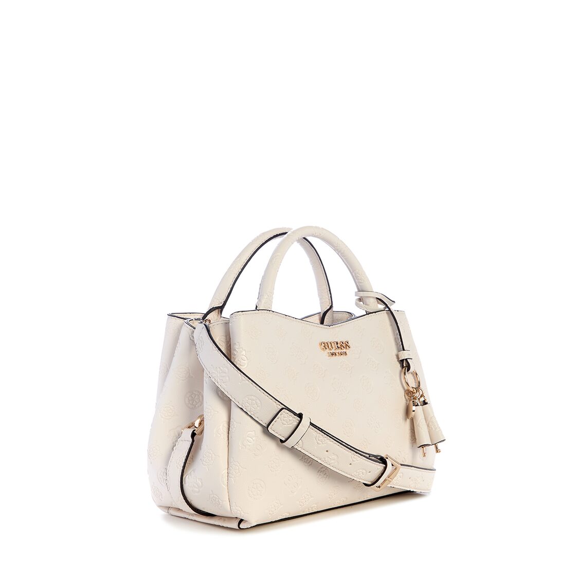Guess Phoebe Girlfriend Satchel - Off White Logo