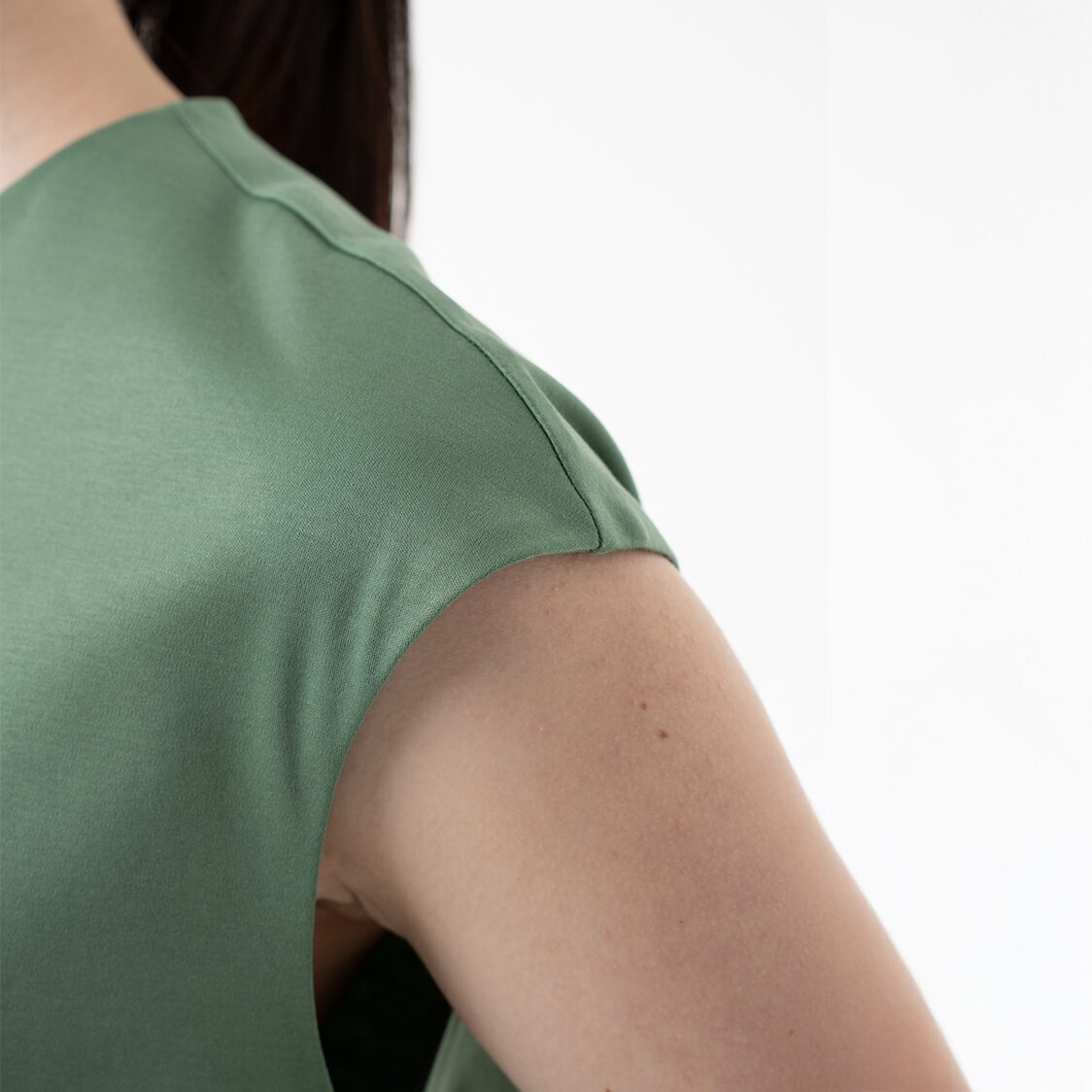 K/WOODS Essential Flow Midi Dress in Sage Green