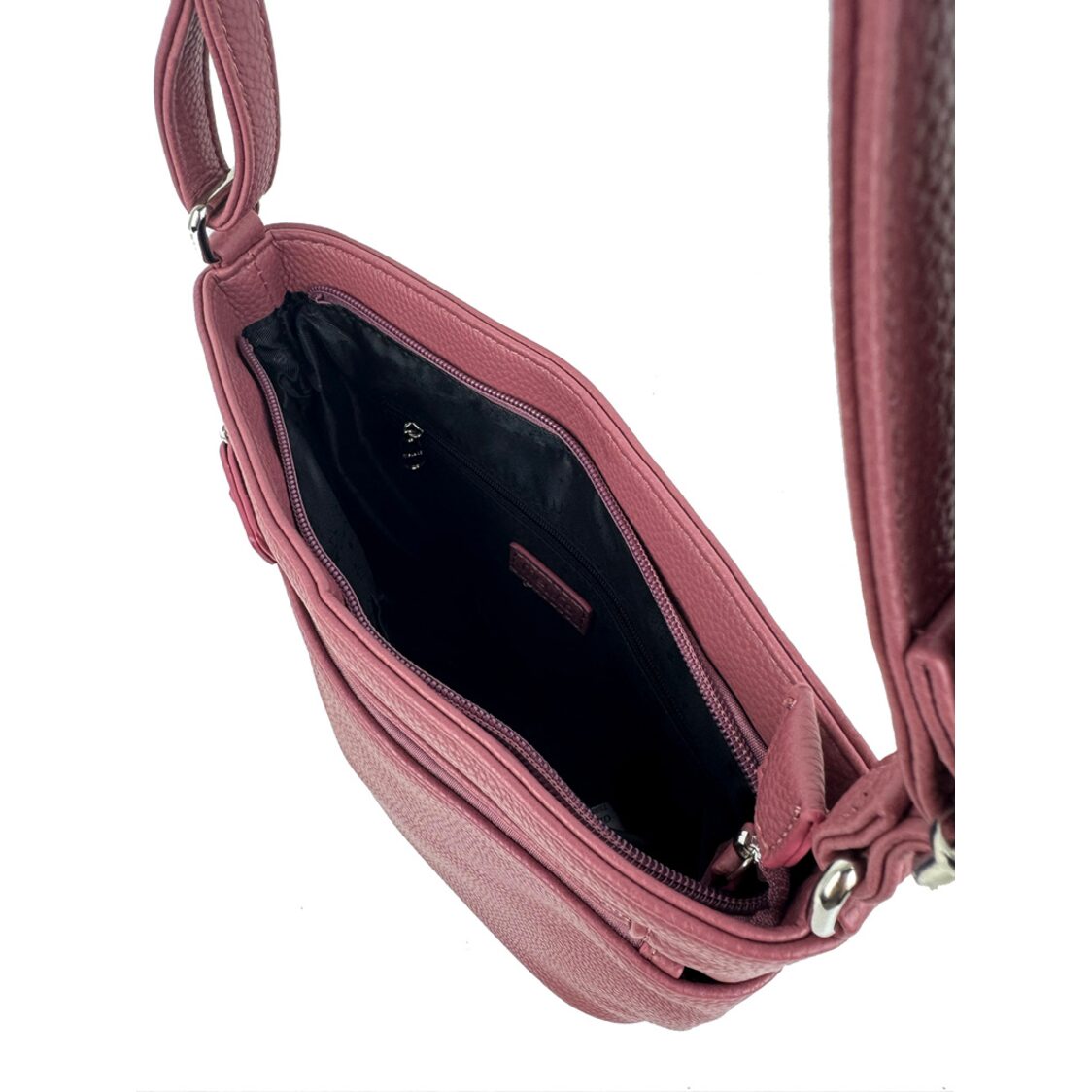 Mel&Co Lychee Embossed Multiple Pockets Sling Bag Rose