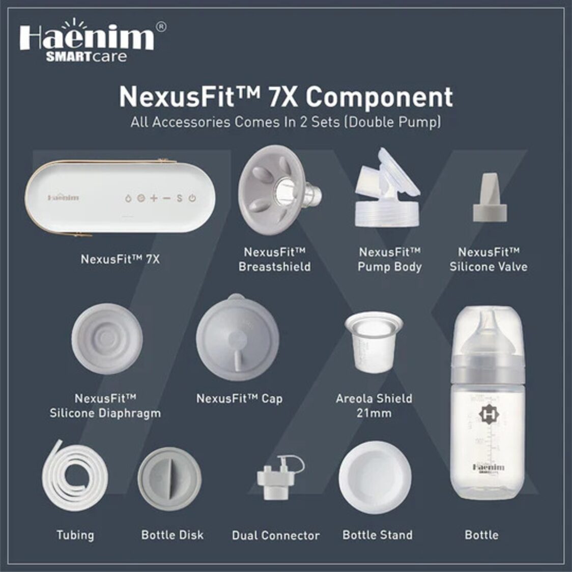 Haenim Nexusfit 7X Breast Pump (White Pink)