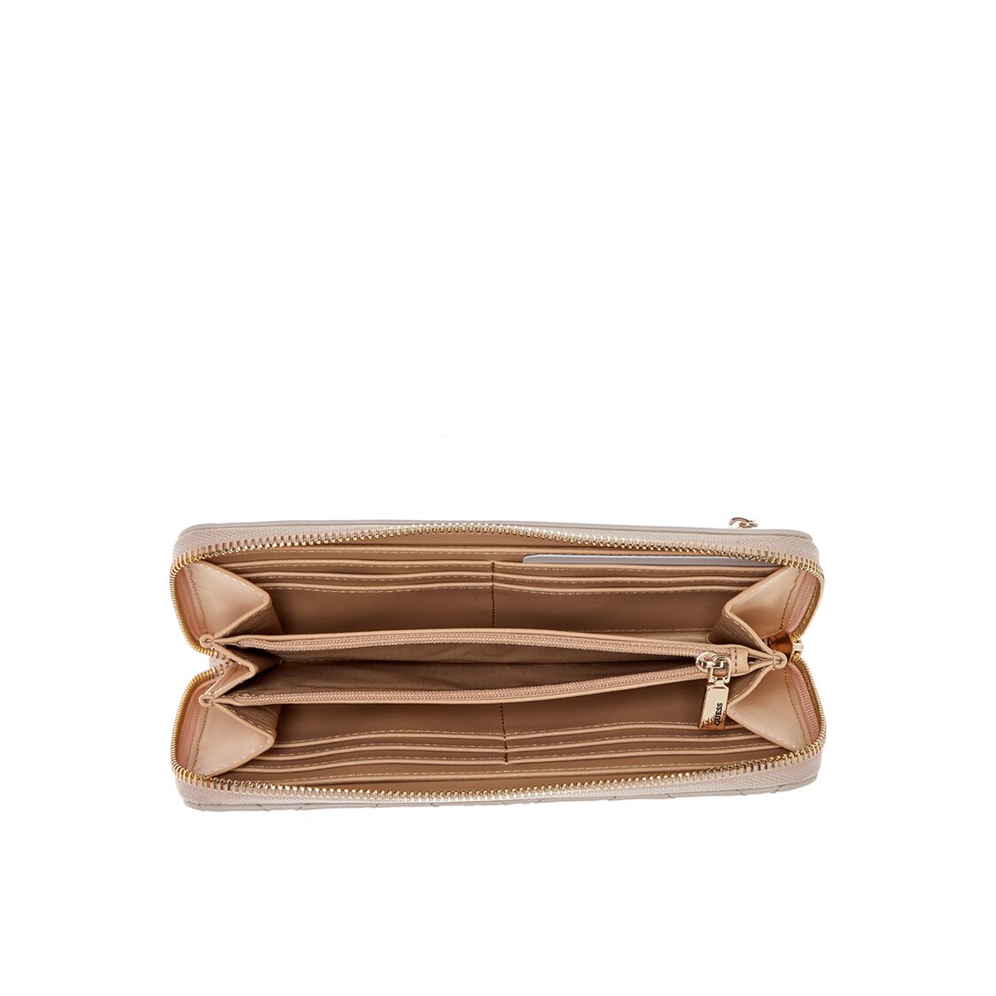 TALENT SLG LARGE ZIP AROUND,CARAMEL
