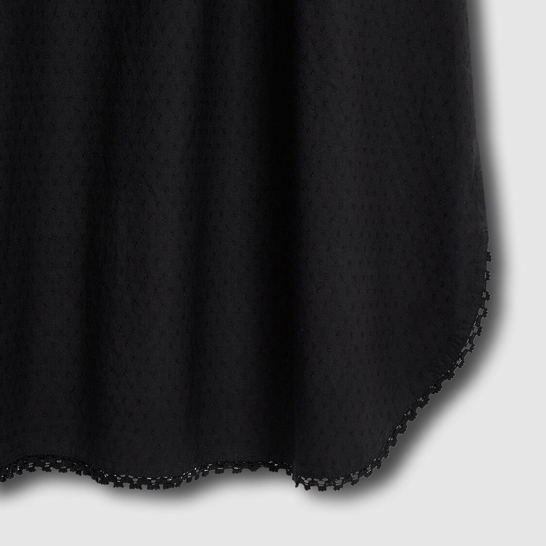 Jaju Women Eyelet Dobby Short Sleeve Pajama Dress Black
