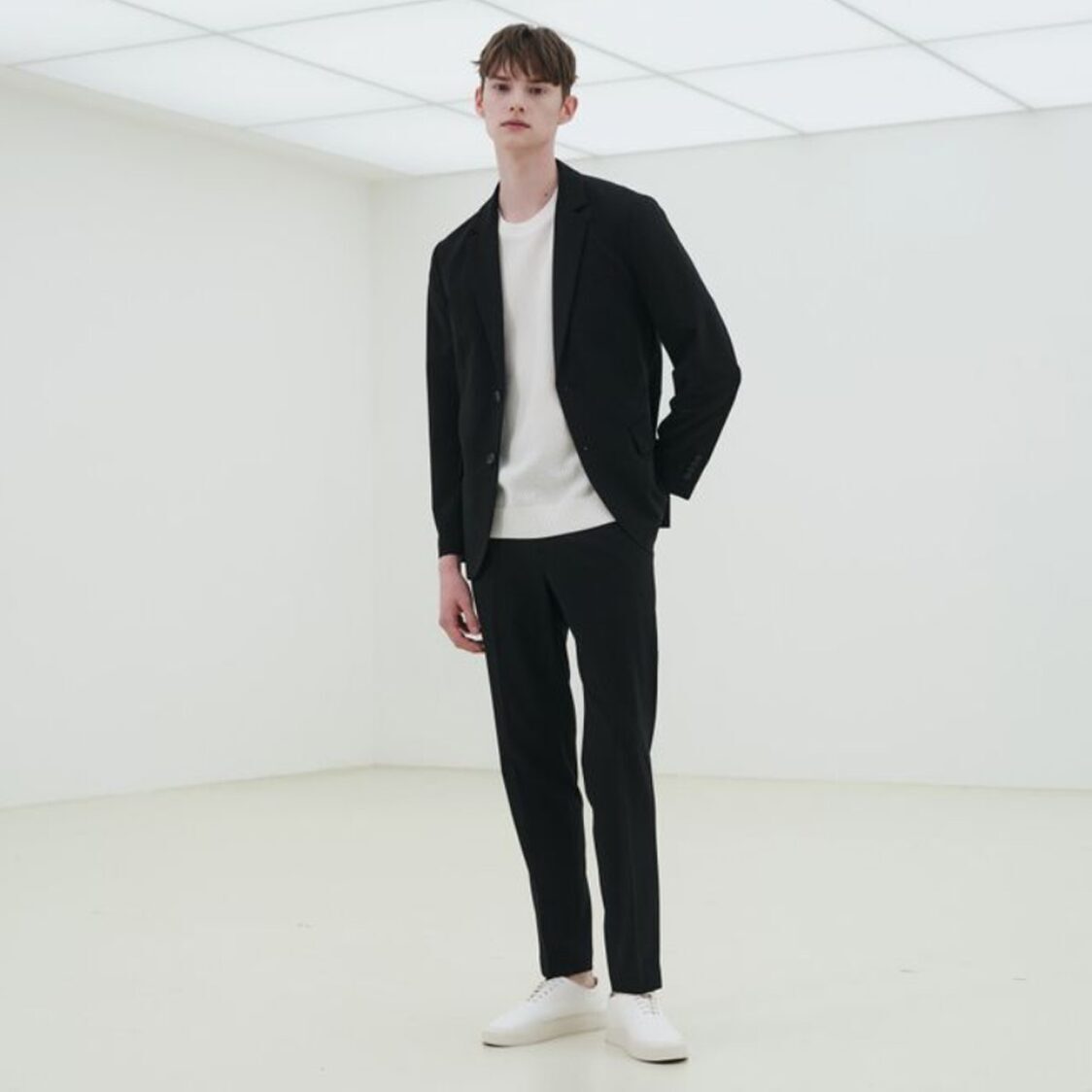 Mind Bridge [Cool]Tapered Banding Slacks Black