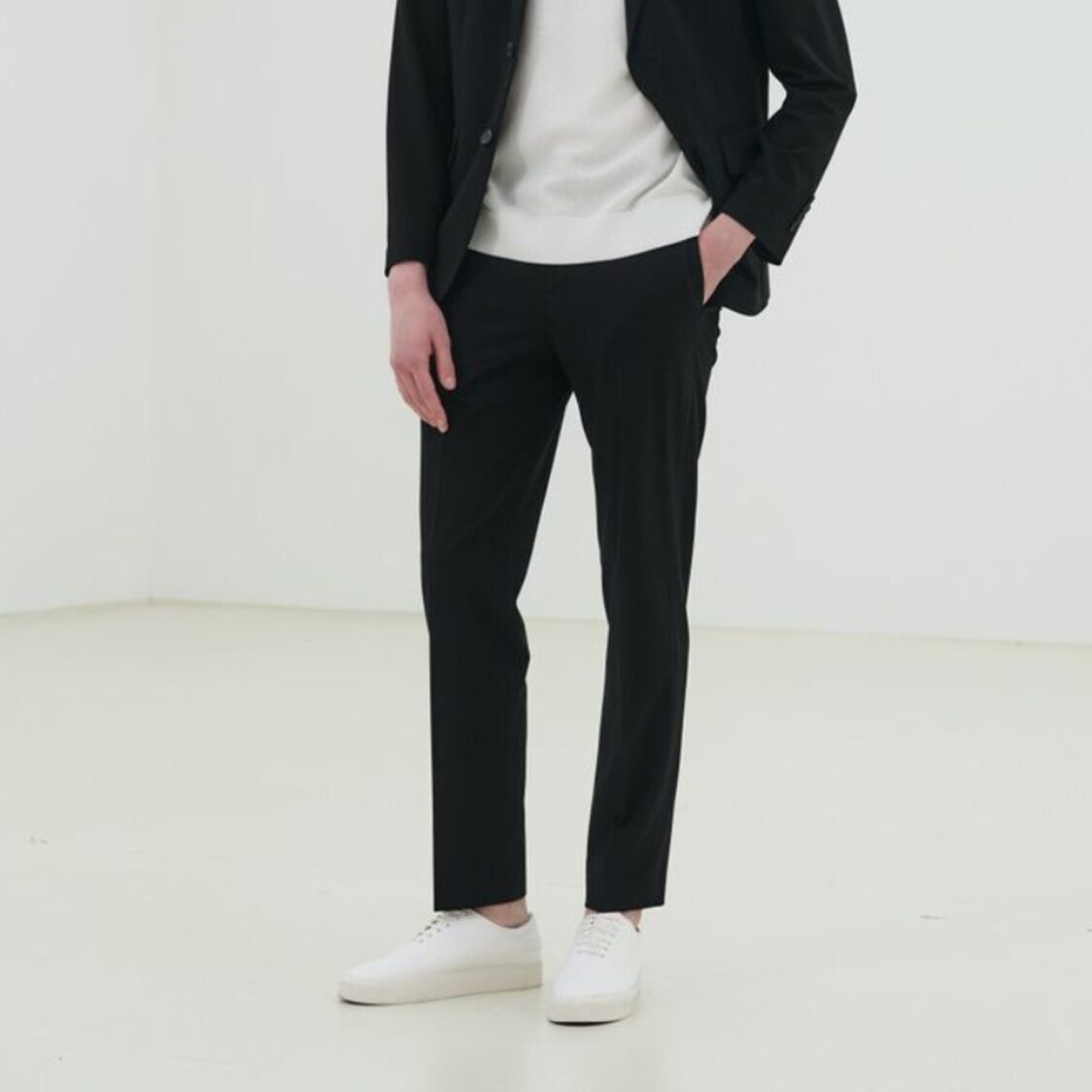 Mind Bridge [Cool]Tapered Banding Slacks Black