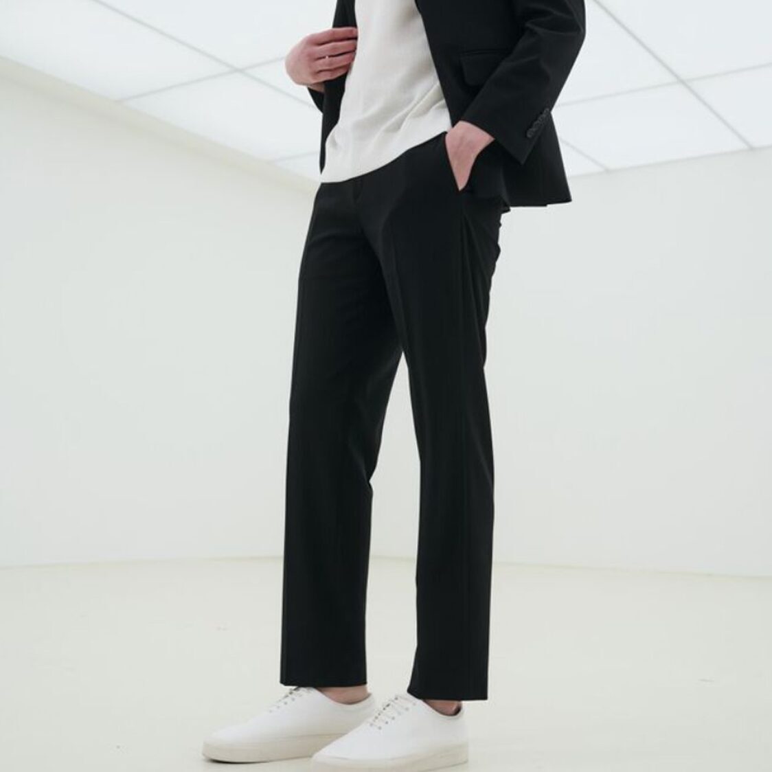 Mind Bridge [Cool]Tapered Banding Slacks Black
