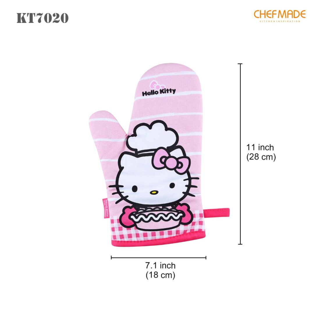 CHEFMADE Hello Kitty Cotton Polyester Oven Mitt 2pcs/Set 1898CM-KT7020