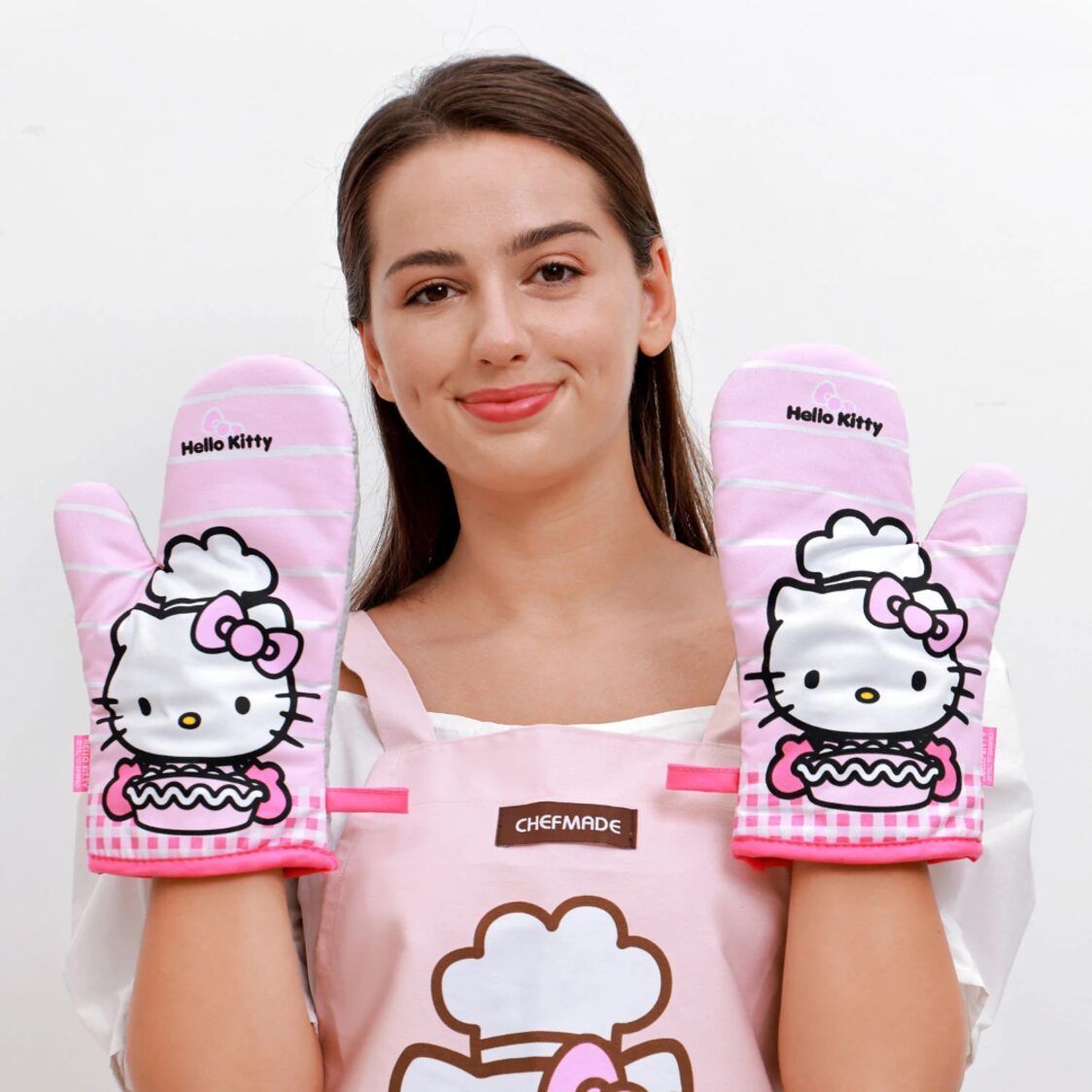 CHEFMADE Hello Kitty Cotton Polyester Oven Mitt 2pcs/Set 1898CM-KT7020