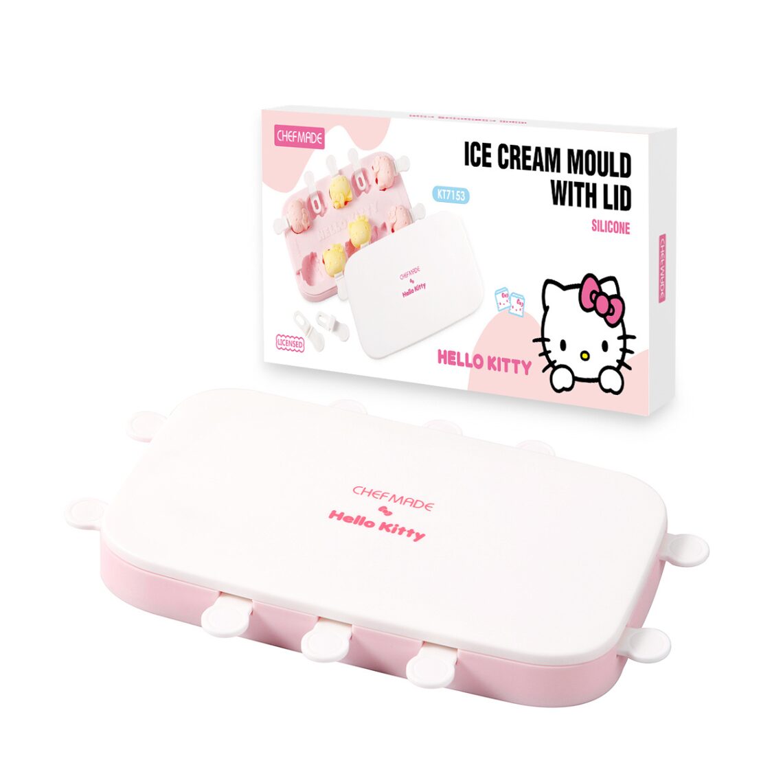 Chefmade Silicone Ice Cream Mould with Lid Hello Kitty - 1898CM-KT7153