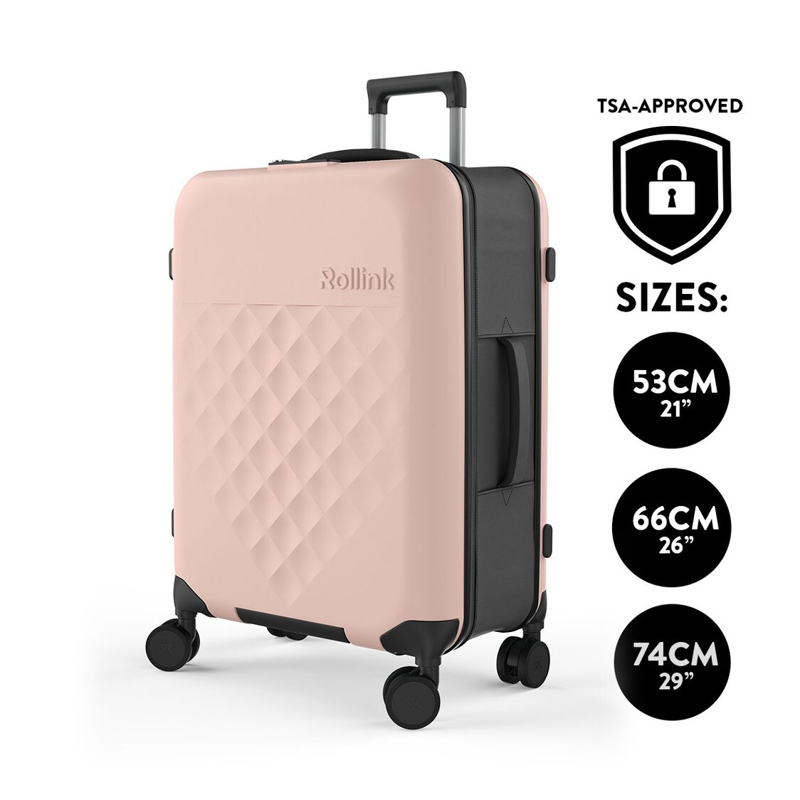 Rollink VEGA 360 Flex 4Wheel Spinner 26" Luggage - Rose Smoke