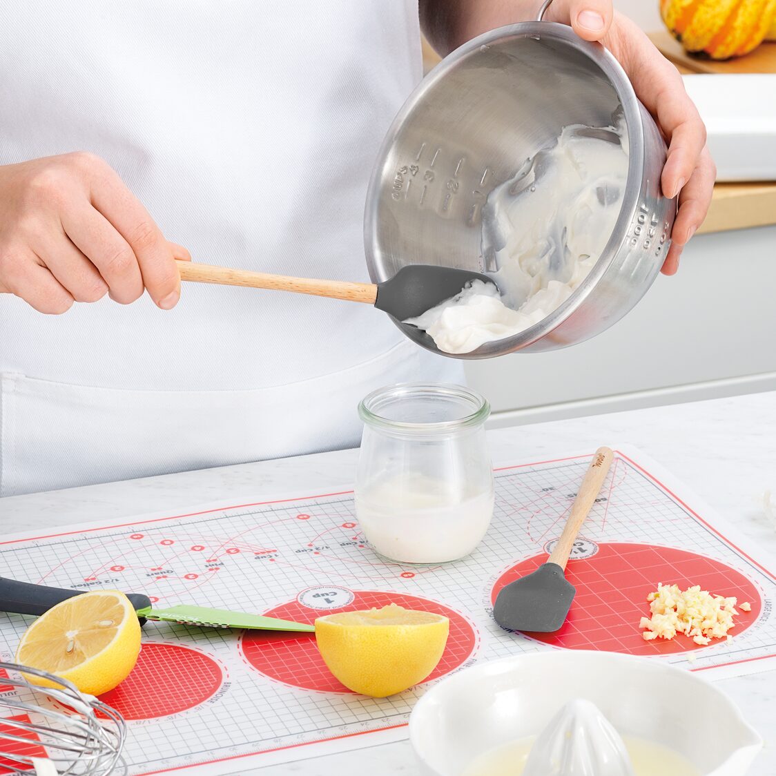 Tovolo Flex-Core WHandled Mini Spatula & Spoonula Set of 2 - Charcoal