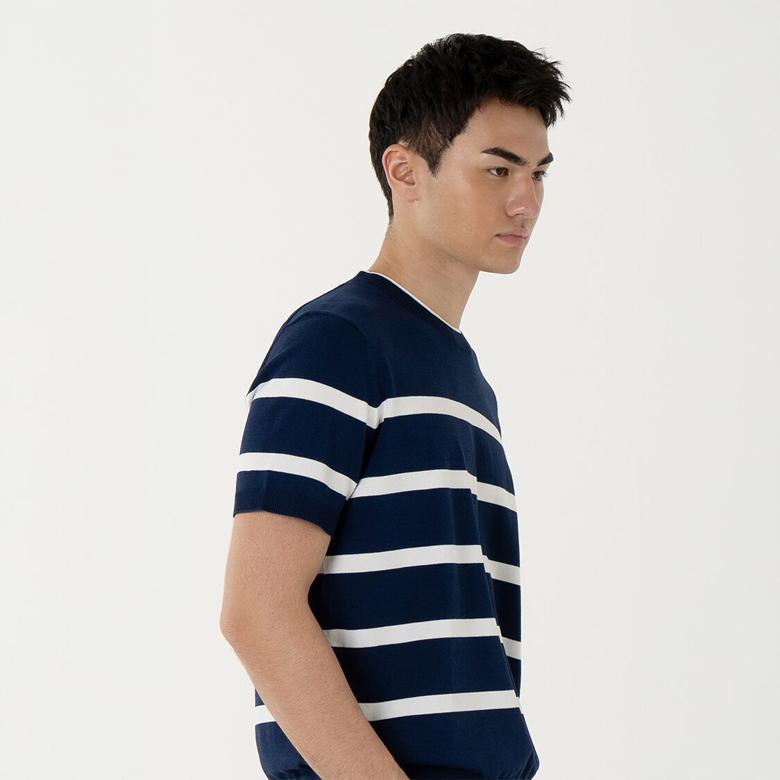 K/WOODS Ice Cool Horizon Stripe Pullover in Navy