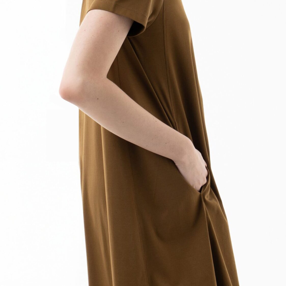 K/WOODS Cozy Midi Dress in Fried Olive