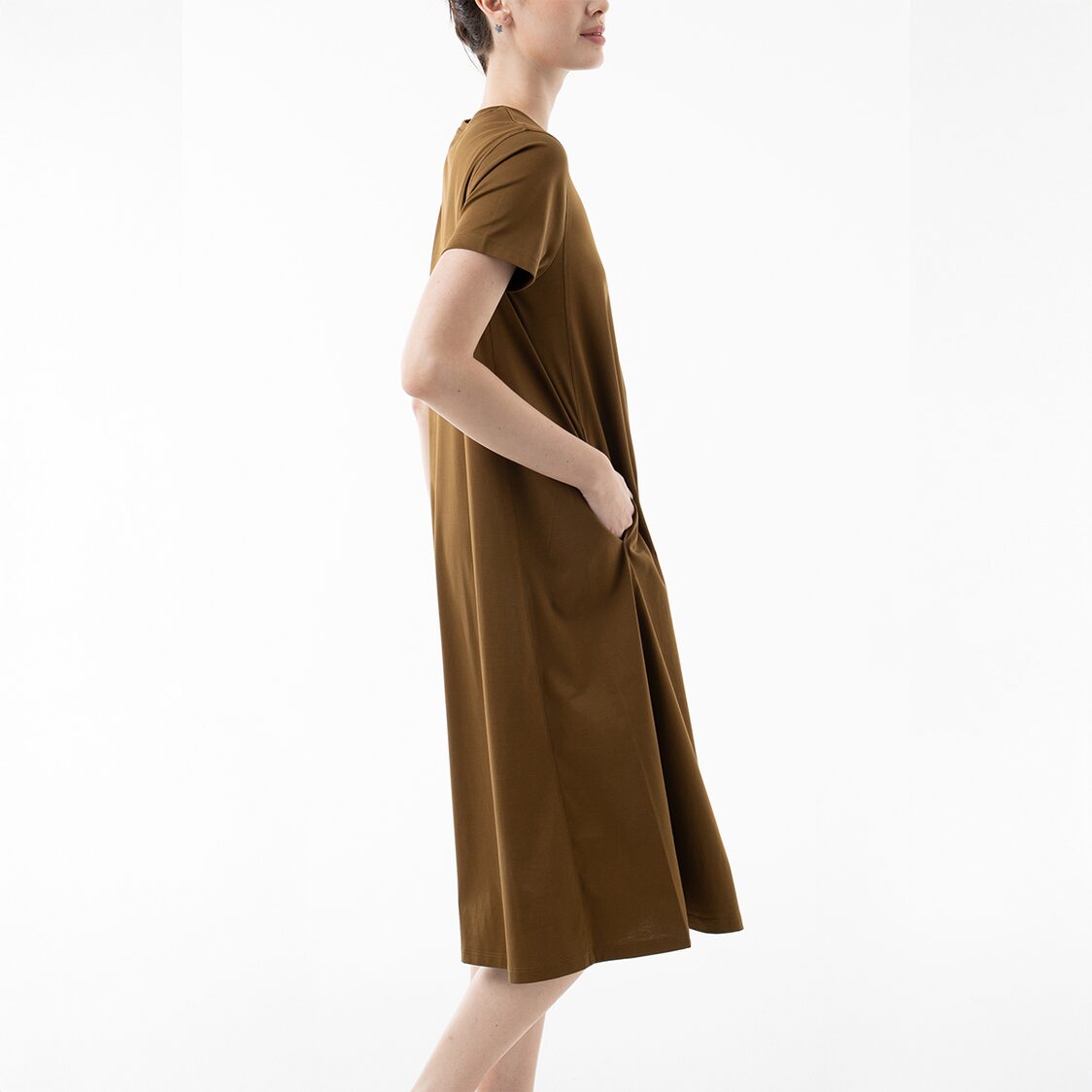 K/WOODS Cozy Midi Dress in Fried Olive