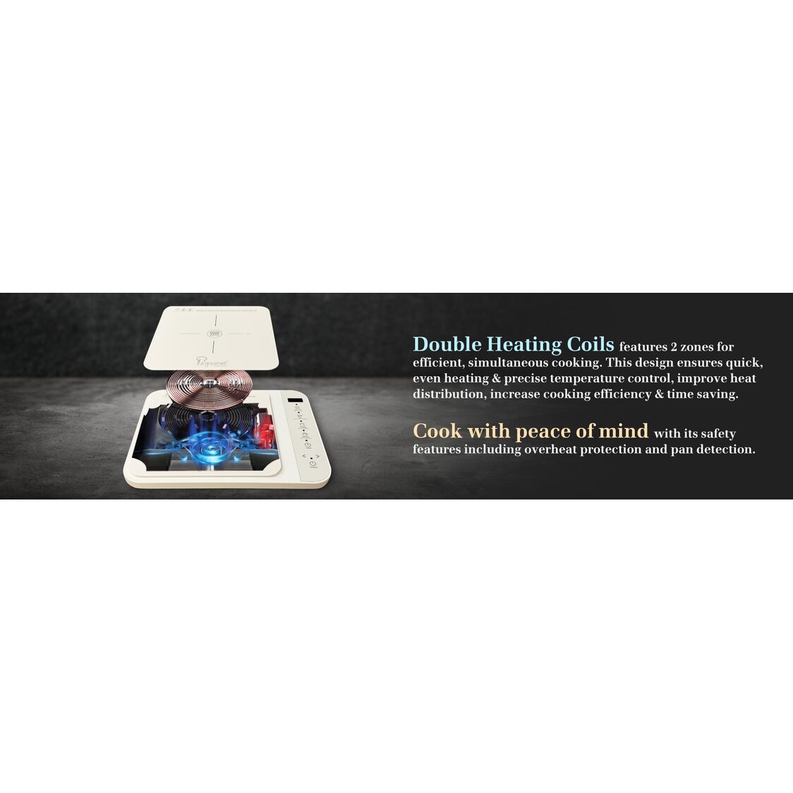 La Gourmet Sleek Induction Cooker - Cream LGELIC422125