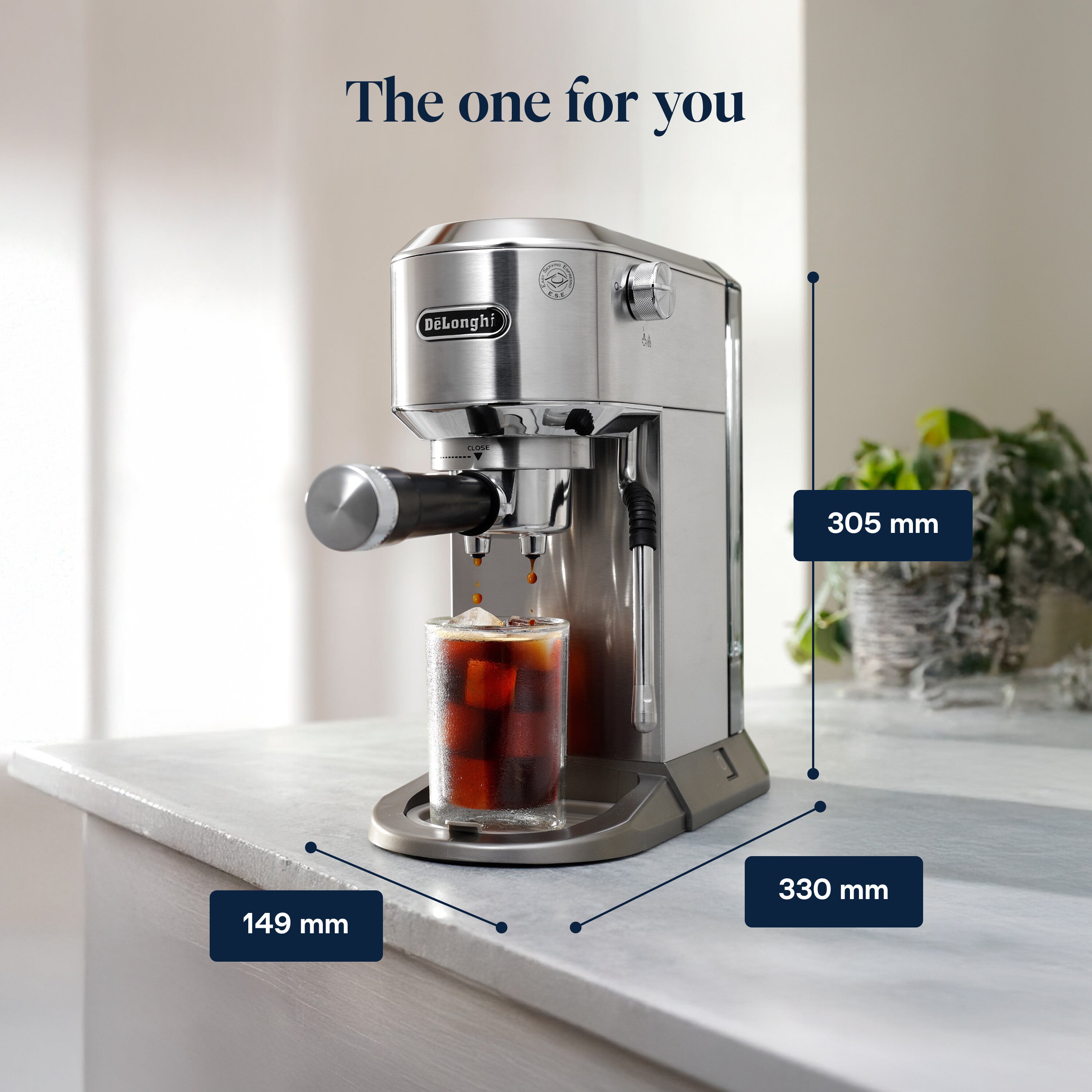 Delonghi Coffee Machine Espresso-pump Dedica Duo Metal (EC890.M)