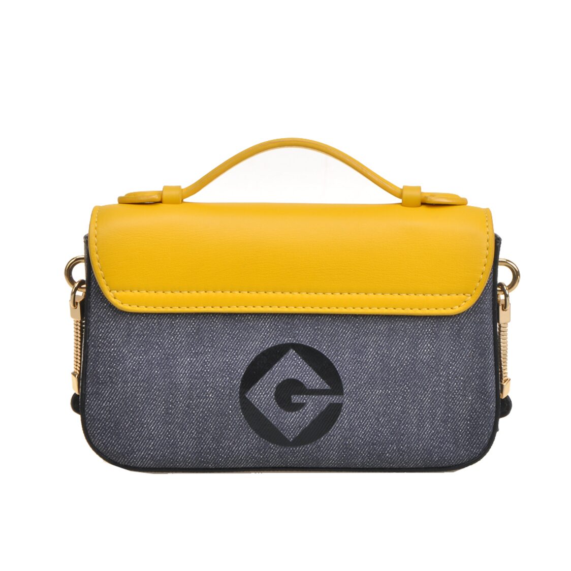 Fion Minions Jacquard with Leather Crossbody & Shoulder Handbag - FAAFIPJ023YLWBLEZZ