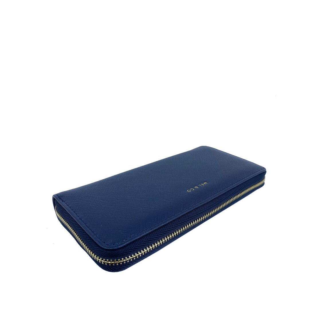 Mel&Co Saffiano-Effect Zip-Around Wallet Wine