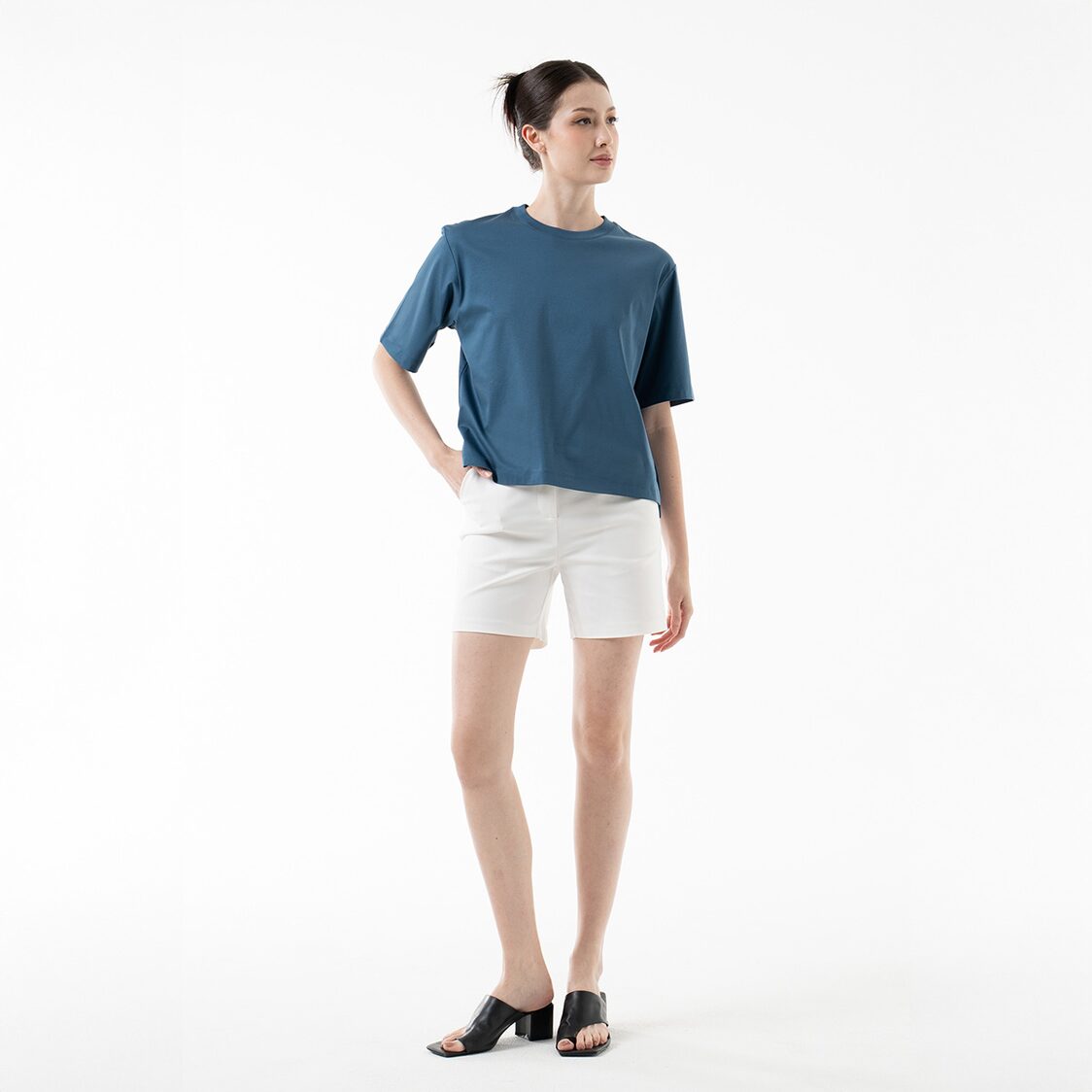 K/WOODS Essential Boxy Tee in Indigo Blue