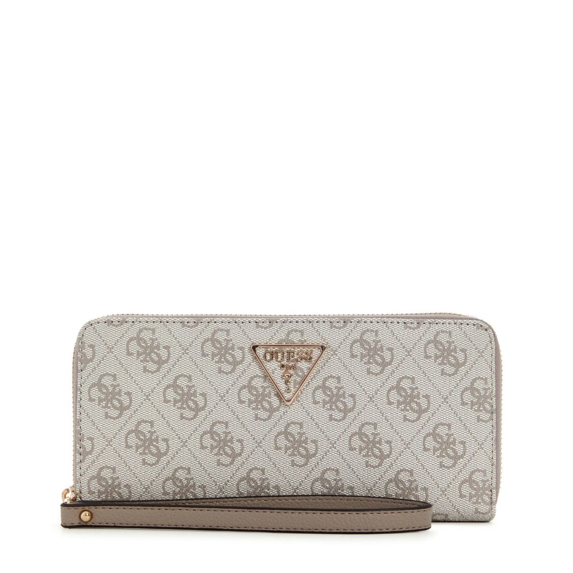 LAUREL II SLG LARGE ZIP AROUND,DARK TAUPE LOGO