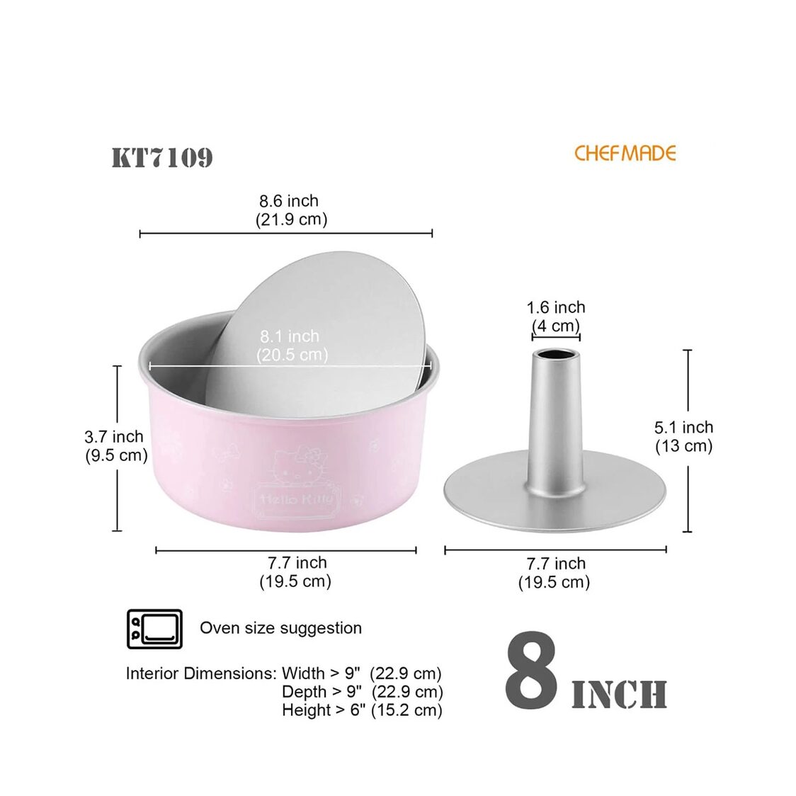 CHEFMADE Hello Kitty Round Deep Cake Pan with Removable Bottom 1898CM-KT7108