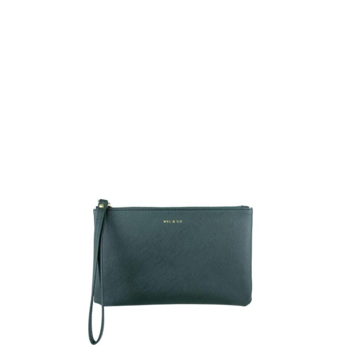Mel&Co Saffiano-Effect Wristlet Loop Handle Pouch