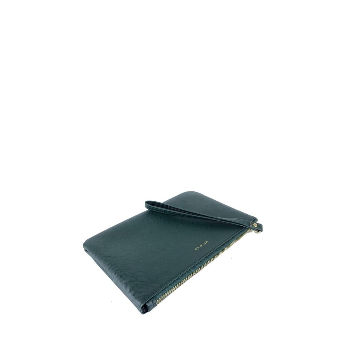 Mel&Co Saffiano-Effect Wristlet Loop Handle Pouch